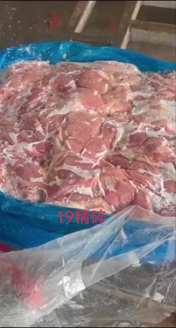 19比例精碎肉，实拍视频